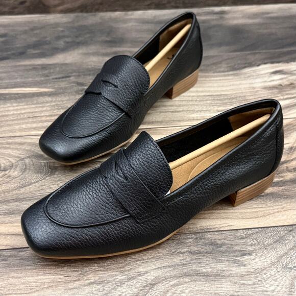 NIB Sofft Elinor 8M 39 Black Leather Moc Toe Penny Loafers Flats - Picture 3 of 10